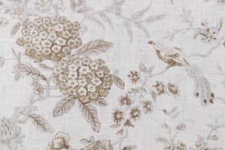 Waverly Lucchese Printed Linen Blend Drapery Fabric in Fumo 