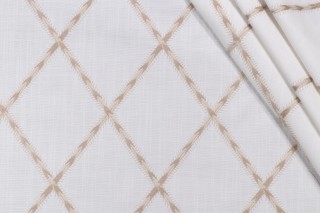 Waverly Trade Winds Embroidered Drapery Fabric in Linen 