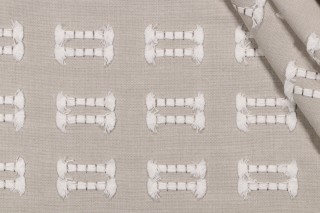 PK Lifestyles Tassel Embroidered Drapery Fabric in Steam 