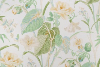 Waverly Your Grace Printed Cotton Drapery Fabric in Buttercream 