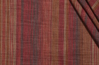 Roth & Tompkins Sonoma Stripe Woven Decorator Fabric in Currant for Heritage Fabrics 