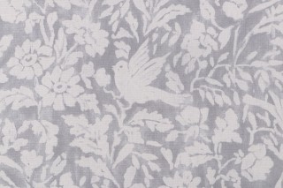 Sample of Roth & Tompkins Everly Printed Cotton Drapery Fabric in Slate for Heritage Fabrics 