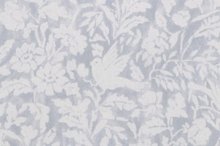 Roth & Tompkins Everly Printed Cotton Drapery Fabric in Cornflower for Heritage Fabrics 