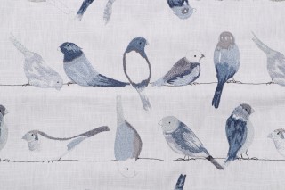 TFA Flying Colors Embroidered Drapery Fabric in Blue Jay