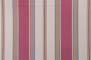 Thibaut Bohemian Stripe W713022 Woven Cotton Decorator Fabric in Fuchsia