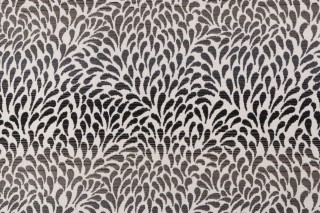 Petals Chenille Tapestry Upholstery Fabric in Onyx