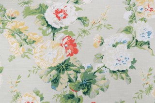 Waverly Alcea Printed Cotton Drapery Fabric in Poppy