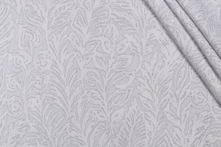 PK Lifestyles Climbing Leaves Woven Chenille Upholstery Fabric in Frost