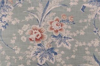 Waverly Stonington Printed Cotton Blend Drapery Fabric in Seaspray