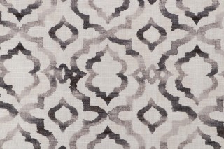 Kelly Ripa Home Good Vibes Printed Cotton Drapery Fabric in Ebony