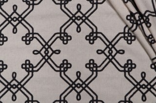 PK Lifestyles Dynasty Embroidered Drapery Fabric in Calligraphy
