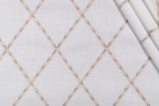 Waverly Trade Winds Embroidered Drapery Fabric in Linen