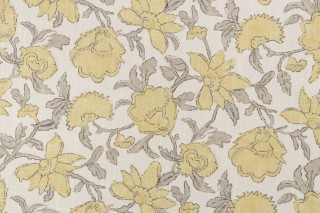 Roth & Tompkins Lola Printed Cotton Blend Drapery Fabric in Saffron for Heritage Fabrics 