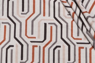 Roth & Tompkins Maize Embroidered Decorator Fabric in Black Clay for Heritage Fabrics 