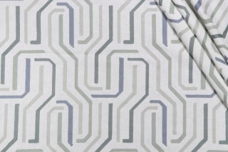 Roth & Tompkins Maize Embroidered Decorator Fabric in Menthol for Heritage Fabrics 