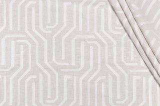 Roth & Tompkins Maize Embroidered Decorator Fabric in White Linen for Heritage Fabrics 