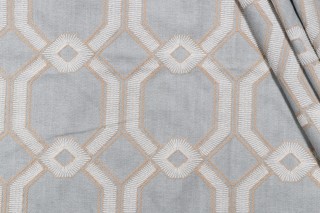 Heritage Fabrics Avignon Embroidered Decorator Fabric in Powder 