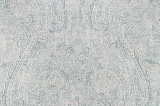 P Kaufmann HiLo Printed Linen Blend Drapery Fabric in Beach Glass 