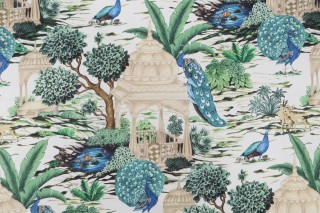 Trevi Fabrics Pavo Printed Cotton Sateen Drapery Fabric in Gazebo 