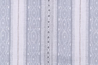 Jaclyn Smith Home Gloria Printed Linen Drapery Fabric in Ice for Fabricut