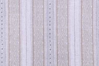 Jaclyn Smith Home Gloria Printed Linen Drapery Fabric in Latte for Fabricut