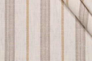 Stripe Woven Decorator Fabric in Sandstone