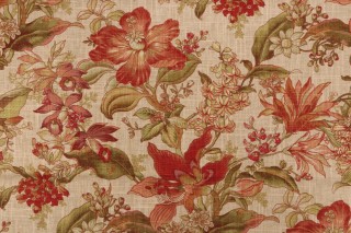 Richloom Wentworth Printed Linen Blend Drapery Fabric in Spice