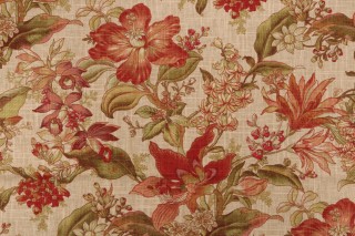 Richloom Wentworth Printed Linen Blend Drapery Fabric in Spice