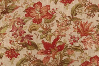 Richloom Wentworth Printed Linen Blend Drapery Fabric in Spice