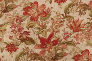 Richloom Wentworth Printed Linen Blend Drapery Fabric in Spice