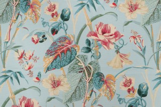 1 Yard Waverly Your Grace Printed Cotton Drapery Fabric in Lagoon