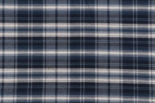 Plaid Woven Upholstery Fabric in Navy