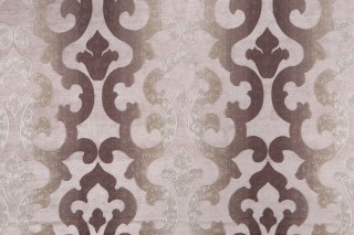 Glendive Chenille Damask Upholstery Fabric in Taupe 