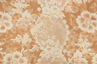 Scalamandre Lillie Flower Printed Cotton Drapery Fabric in Candlelight