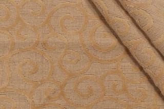 Grey Watkins Arabesque Grospoint Velvet Upholstery Fabric in Honey