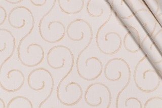 Scalamandre La Spiro Damask Decorator Fabric in Ivory