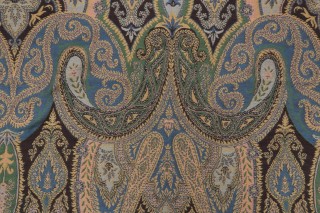 Scalamandre Punyab Paisley Tapestry Upholstery Fabric in Blue