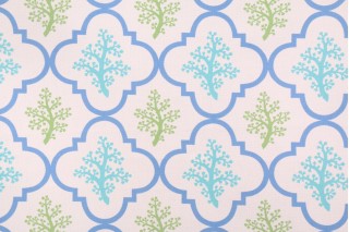 Kaufmann Nantucket Printed Polyester Outdoor Fabric in Turquoise