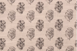 PK Lifestyles Posy Printed Drapery Fabric in Charcoal