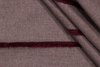 Hilo Stripe Woven Chenille Decorator Fabric in Plum