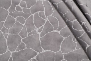 Covington Dare Embroidered Backed Velveteen Decorator Fabric in 9-Graphite