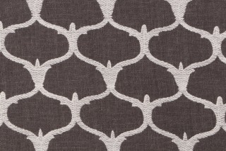 Grenelle Embroidered Drapery Fabric in Graphite