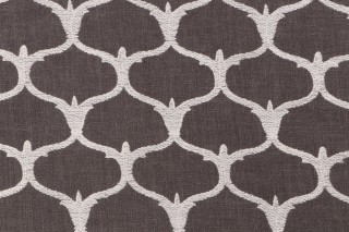 Grenelle Embroidered Drapery Fabric in Graphite