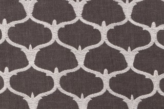 Grenelle Embroidered Drapery Fabric in Graphite