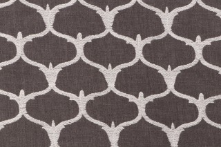 Grenelle Embroidered Drapery Fabric in Graphite