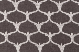 Grenelle Embroidered Drapery Fabric in Graphite
