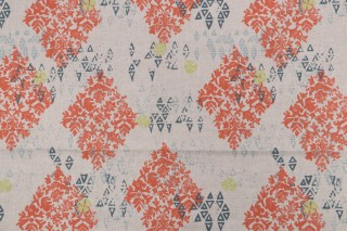 1 Yard Sedona Printed Linen Drapery Fabric in Honeydew