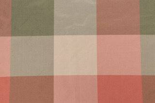 Scalamandre Majorca Plaid Silk Decorator Fabric in Multi/Coral