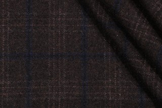 Plaid Wool Blend Decorator Fabric in Bluestone