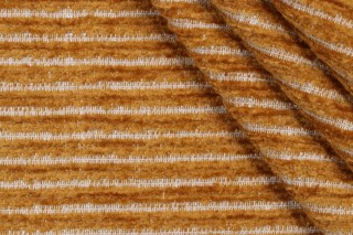 Stripe Woven Chenille Upholstery Fabric in Amber